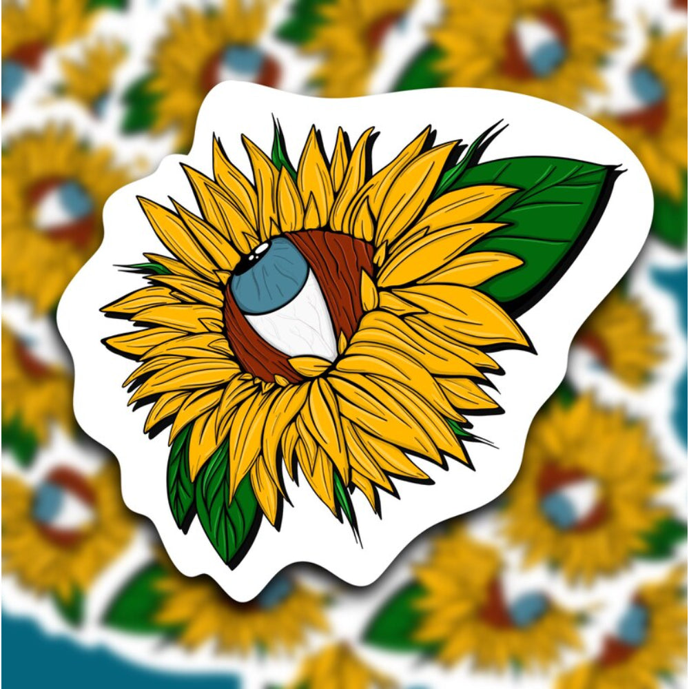 Sunflower Eyeball Local Sticker Sticker FoxOffArt   