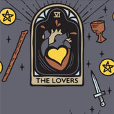 Tarot Nouveau Lovers Crew Socks