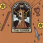 Tarot Nouveau Tower Crew Socks