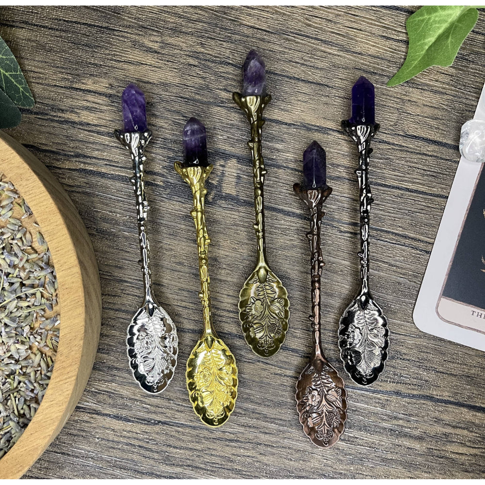 Tea and Herb Spoon with Amethyst
