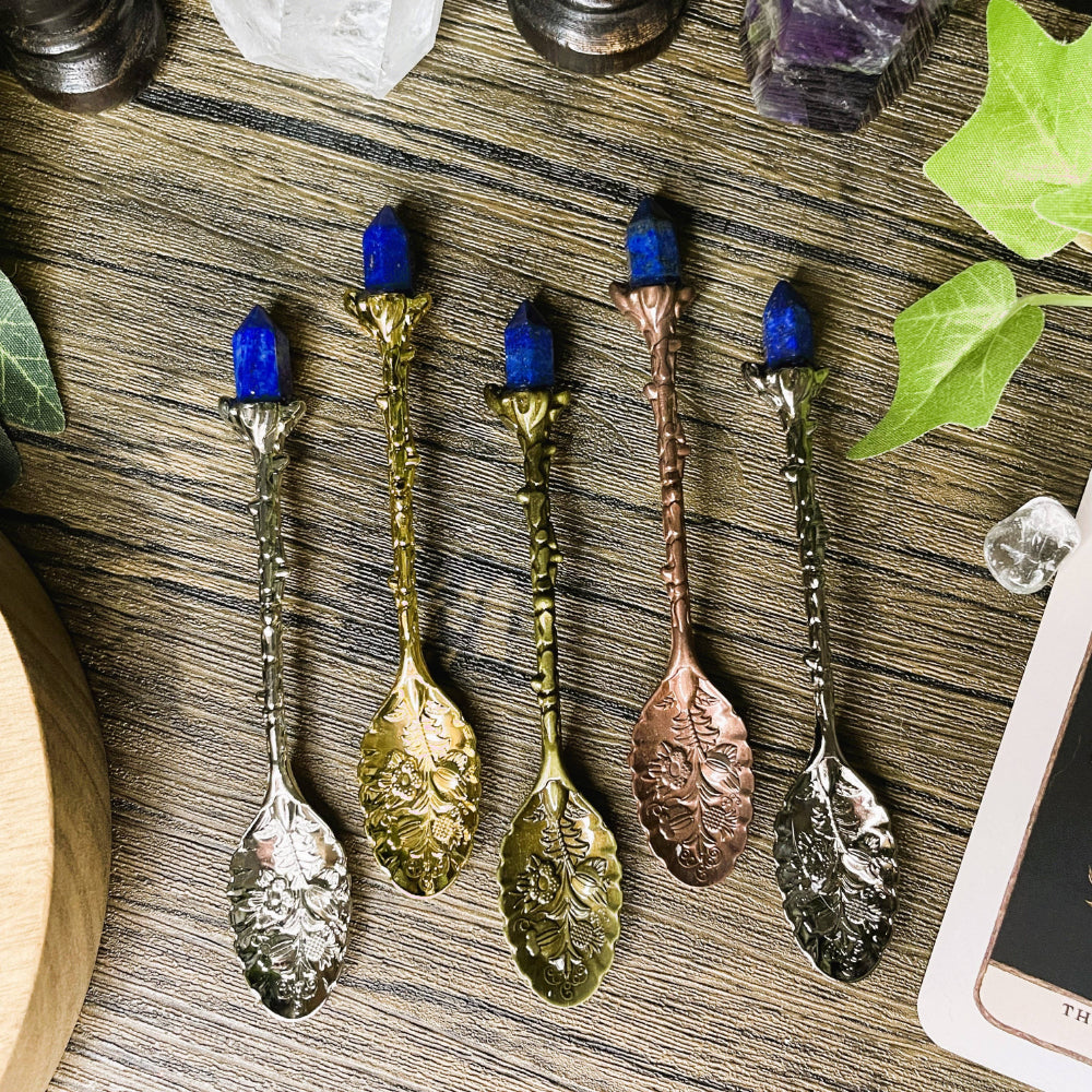 Tea and Herb Spoon with Lapis Home Decor Moondust and Raven   