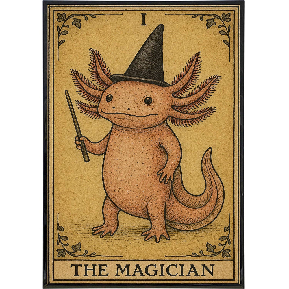 The Axolotl Magician Tarot Card Original Poster