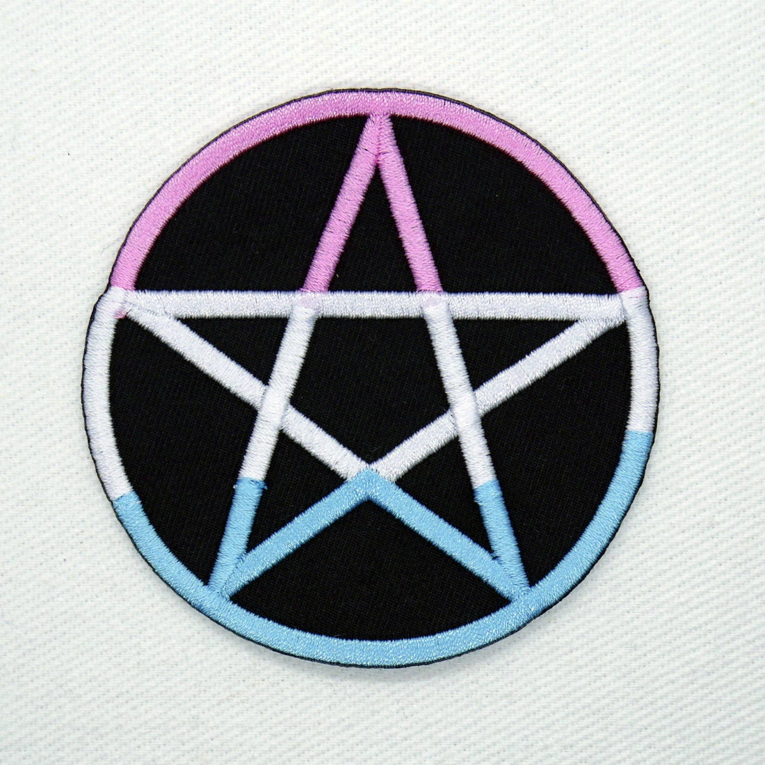 Transgender Pride Pentagram Iron On Patch