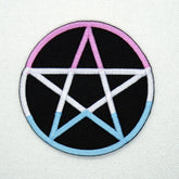 Transgender Pride Pentagram Iron On Patch