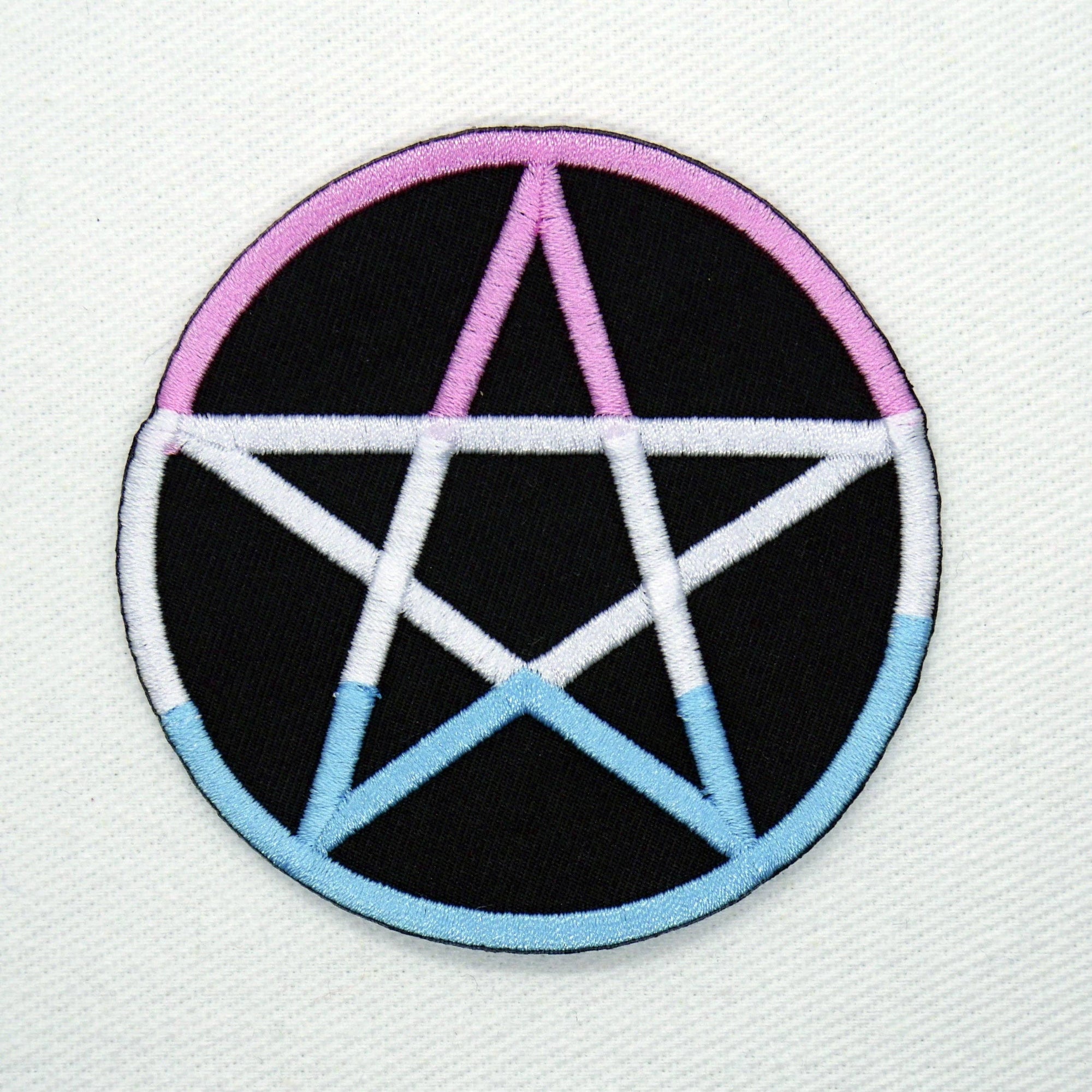 Transgender Pride Pentagram Iron On Patch