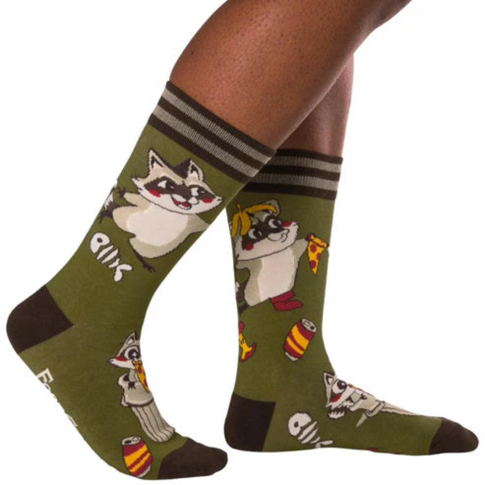Trash Panda Pizza Party Crew Socks