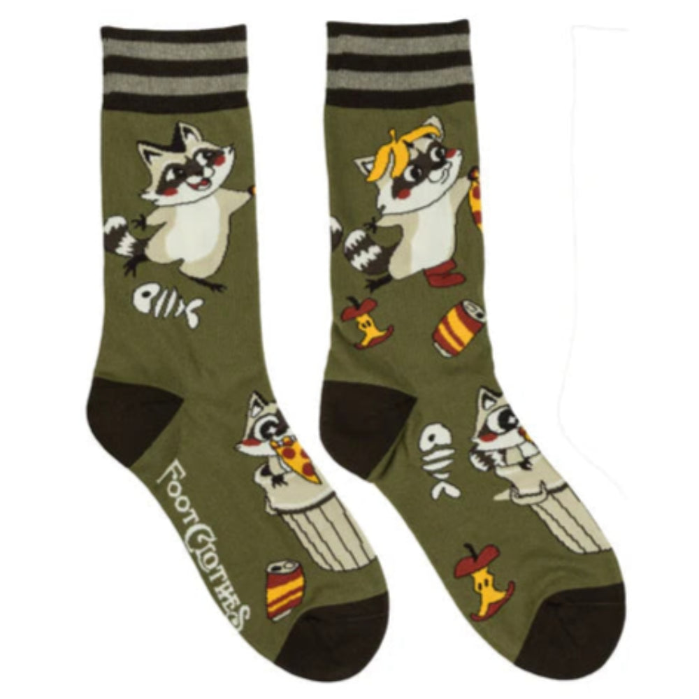 Trash Panda Pizza Party Crew Socks