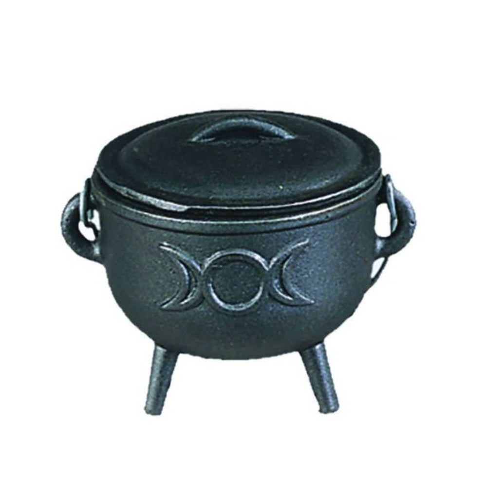 Triple Moon Cast Iron Cauldron (4.5in.) Witchcraft Designs by Deekay Inc.