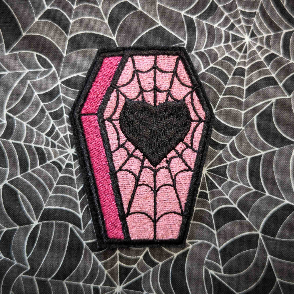 Valentine Heart Coffin Iron On Patch