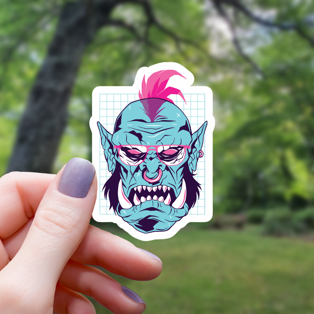 Vaporwave Orc Sticker – Medusa Gothic