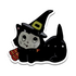 Vintage Cat Witch Sticker
