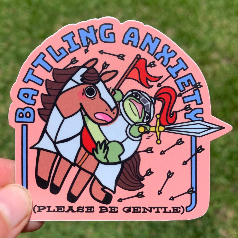 Battling Anxiety Sticker