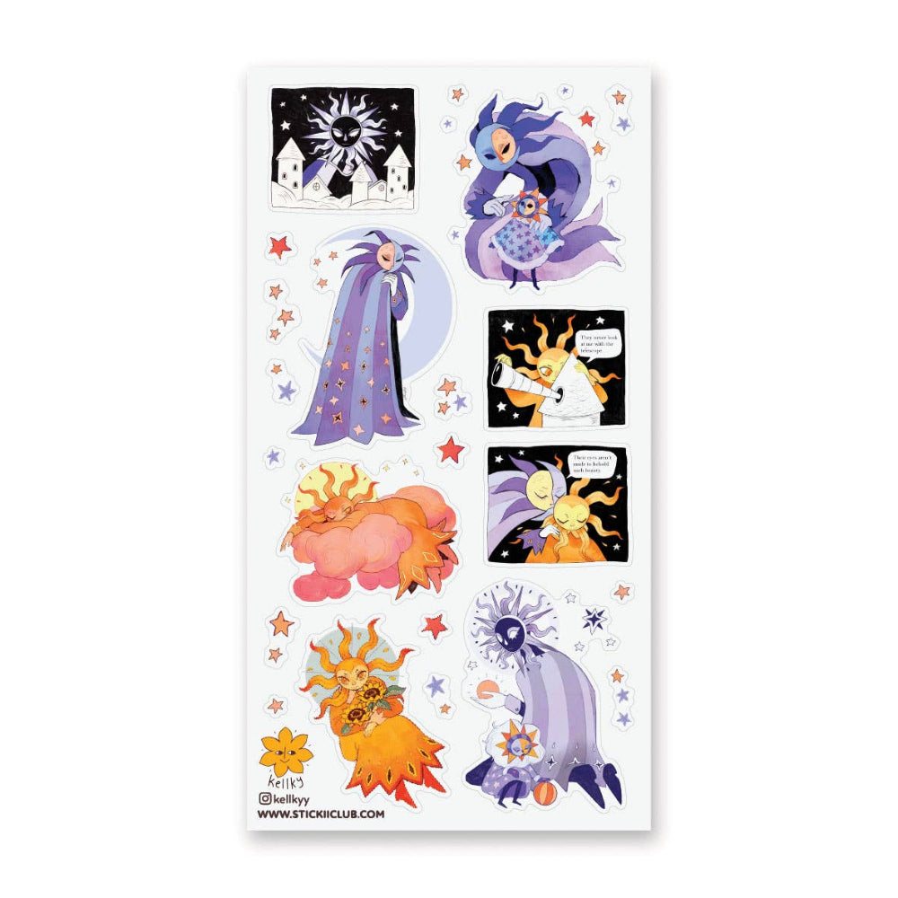 When Day Meets Night Sticker Sheet