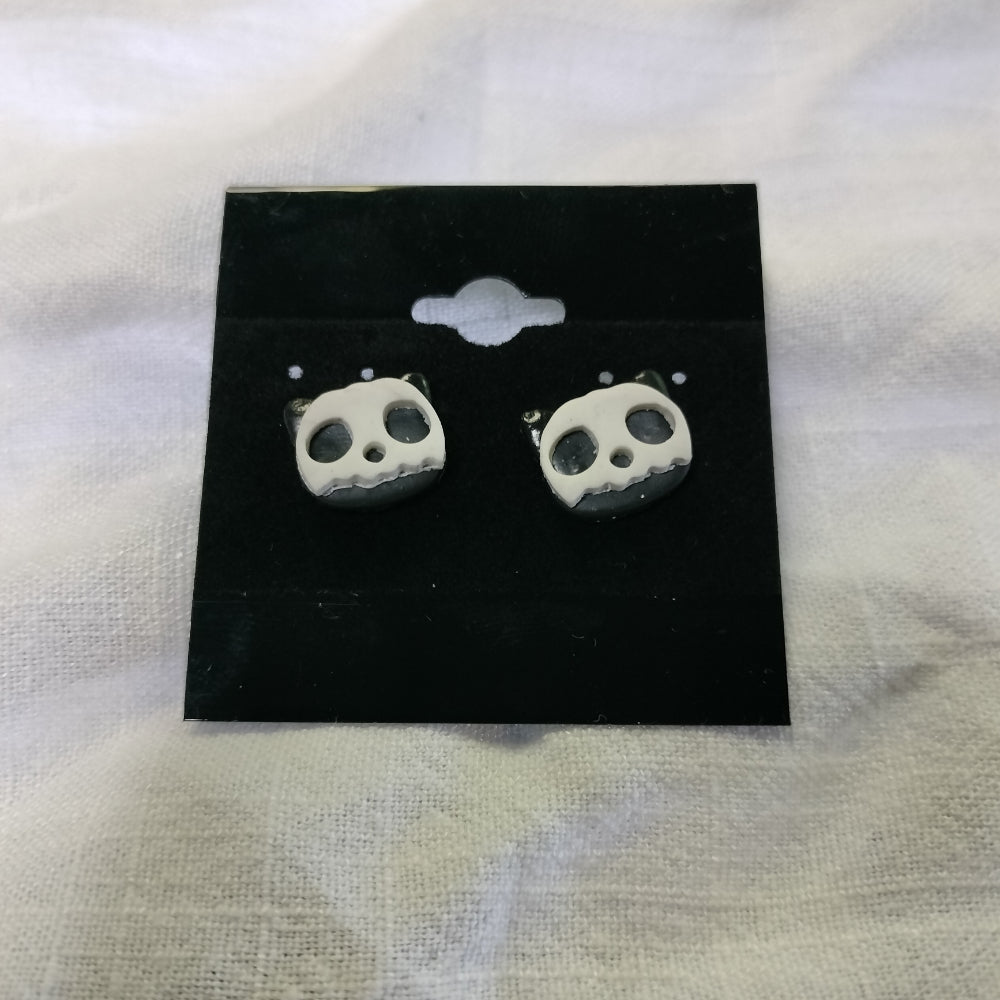 Handmade Dead Kitty Studs Jewelry Pink Star Arts White on Black  