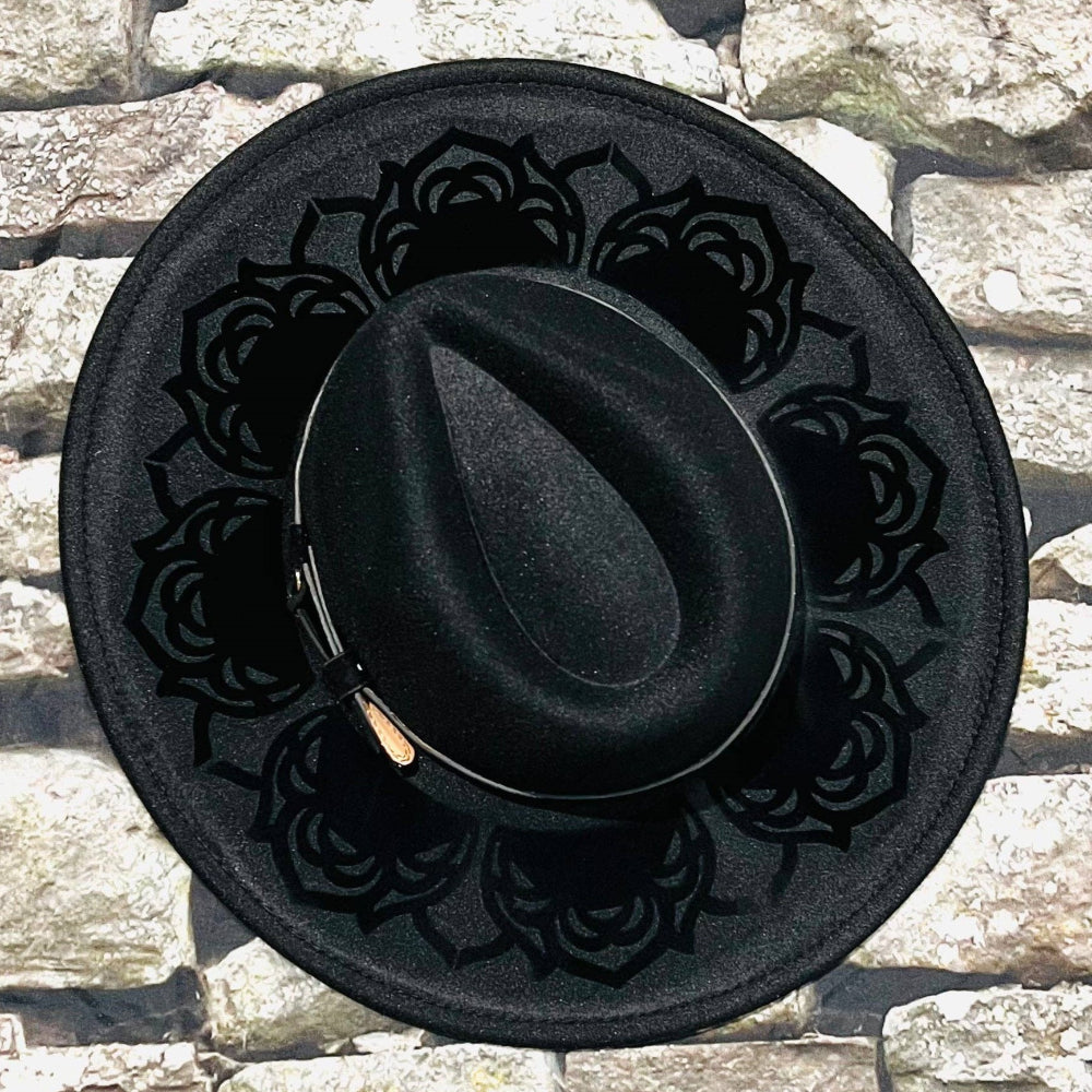 Wide Brim Hat Velvet Flocked Clothing Witchwood Bags   