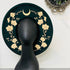 Wide Brim Hat Gold Orchids