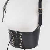 Wide Harness Belt with Lacing