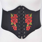 Wide Lace Belt With Red Roses