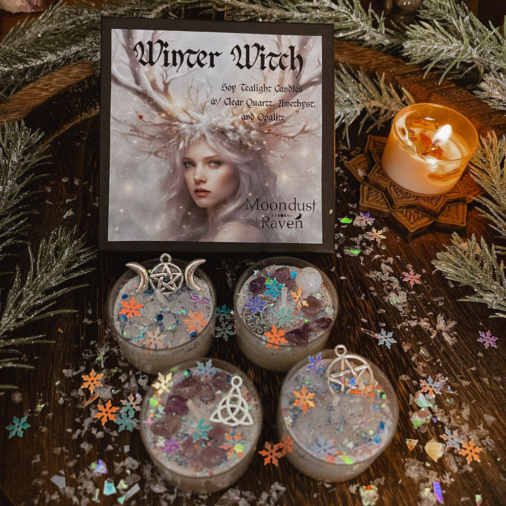 Winter Witch Tealight Candles Witchcraft Moondust and Raven   