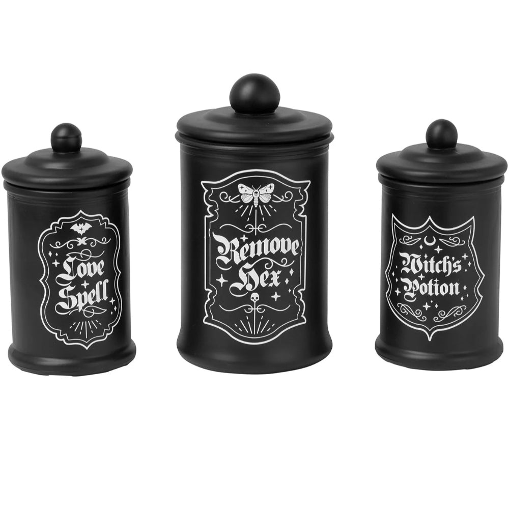Witch's Vanity Jars (Set of 3) Home Decor Killstar   