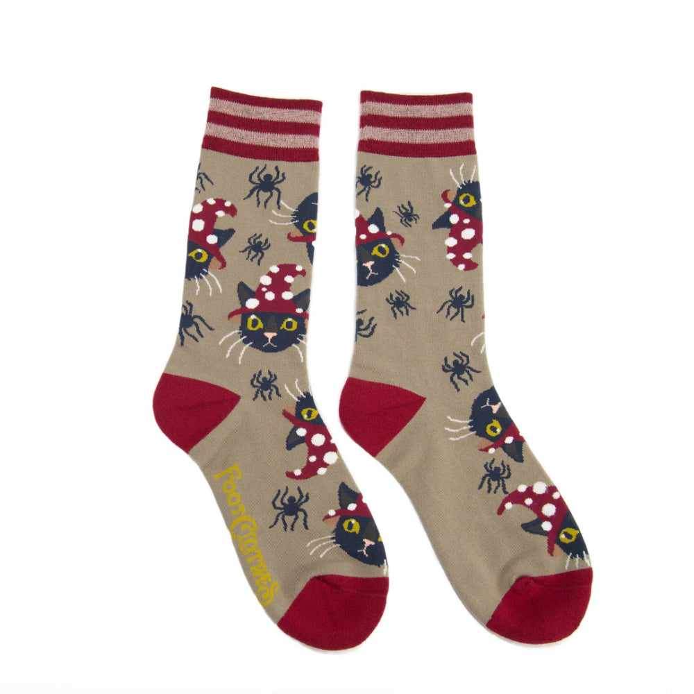 Witchy Whiskers Crew Socks Clothing FootClothes   