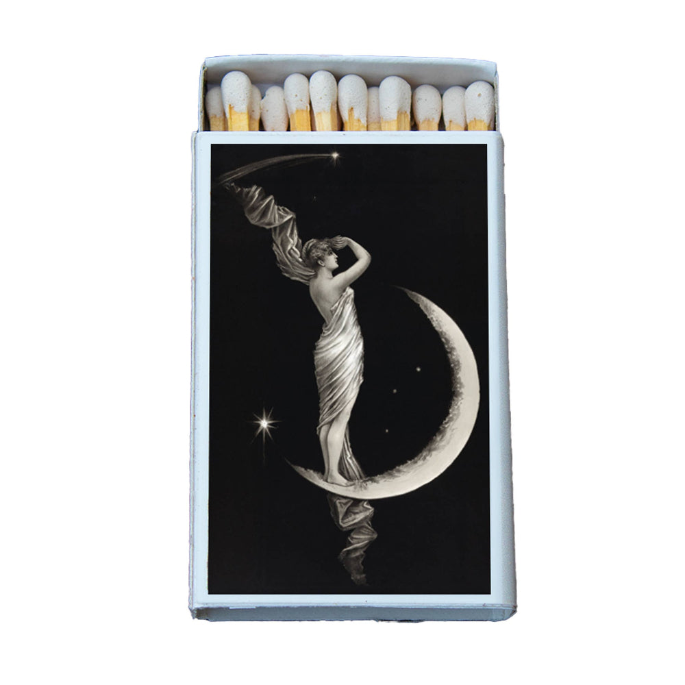 Woman on Crescent Moon Matchbox