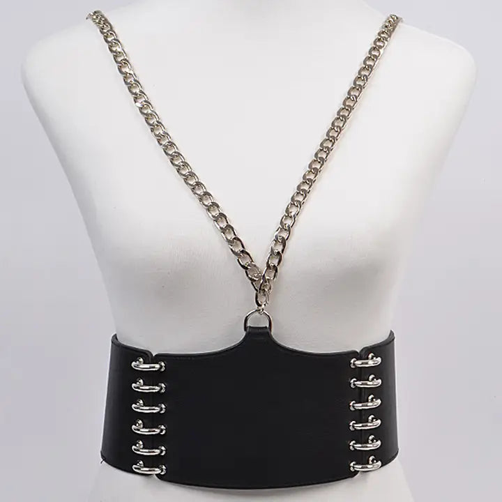 Wide Belt With Chain Straps