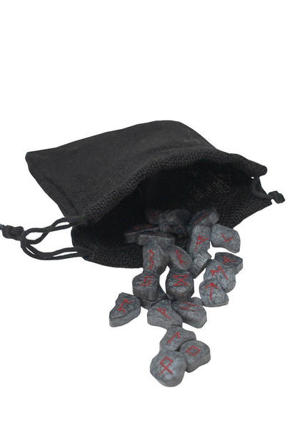 Slate and Red Elder Futhark Rune Set