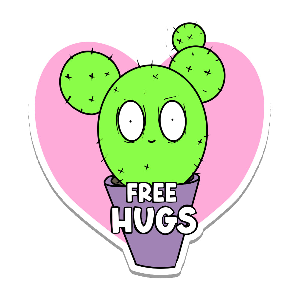 Free Hugs Cactus Vinyl Sticker Sticker Rebel and Siren   