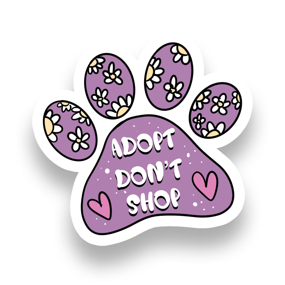 Adopt Don't Shop Animal Paw Print Sticker Rebel and Siren   