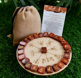 Red Jasper Futhark Rune Set