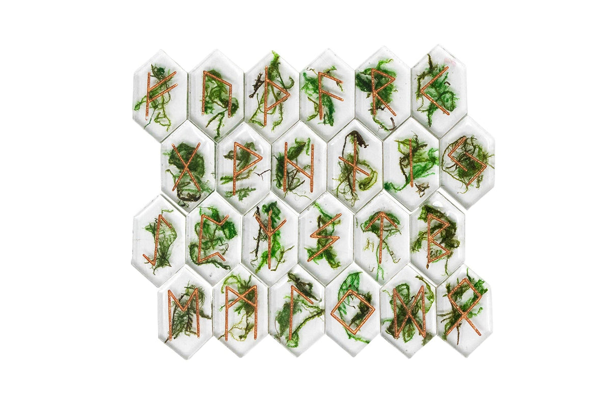 Moss Elder Futhark Rune Set