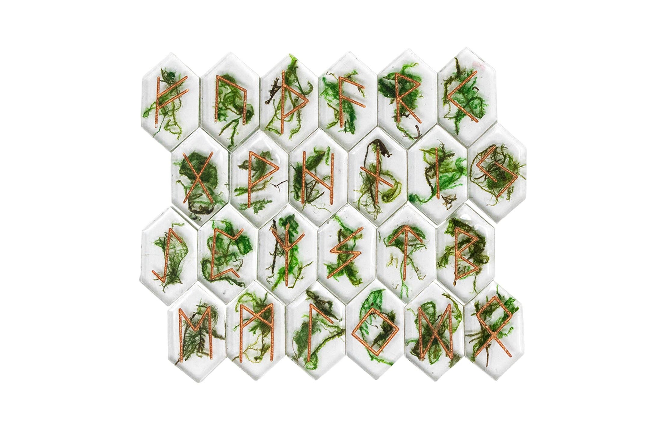 Moss Elder Futhark Rune Set