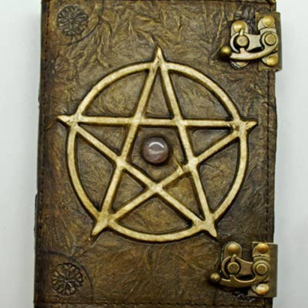 Pentagram Leather Embossed Journal with Crystal