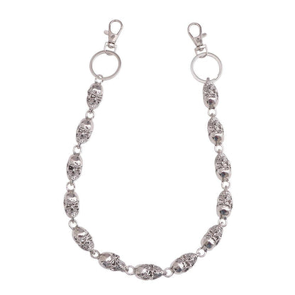 Skull Head Metal Chain Belt