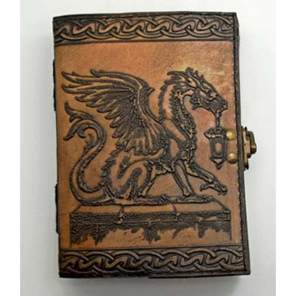 Dragon With Lantern Leather Journal Stationery Fantasy Gifts   