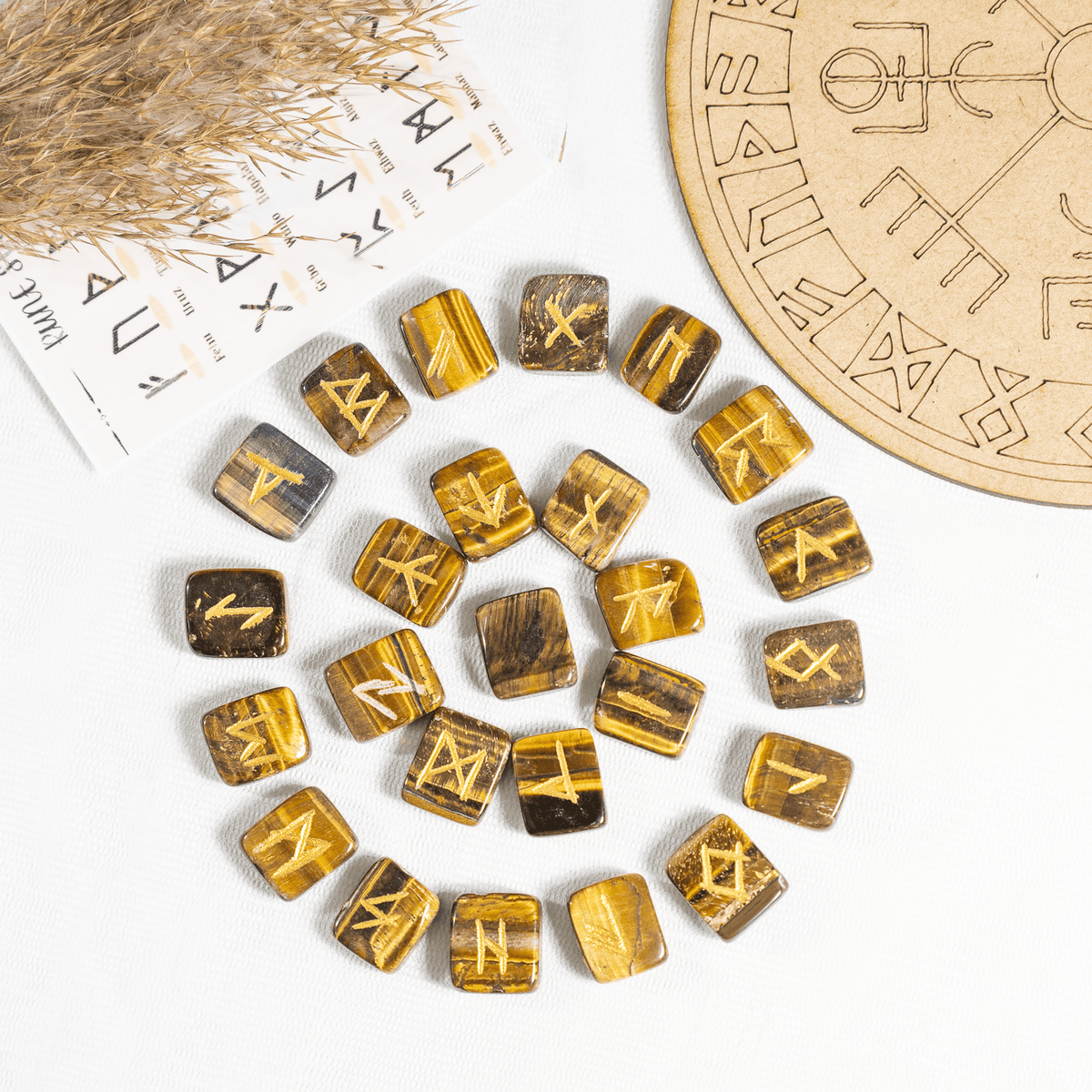 Futhark Rune Set Tiger Eye