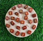 Red Jasper Futhark Rune Set