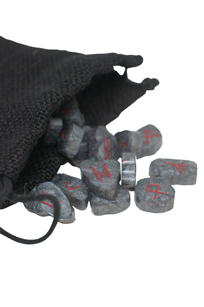 Slate and Red Elder Futhark Rune Set