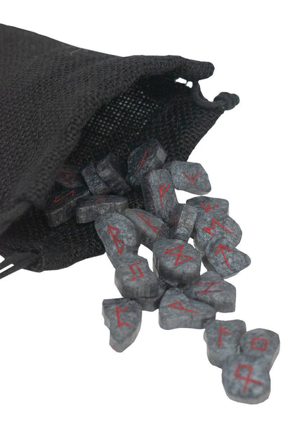 Slate and Red Elder Futhark Rune Set