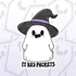 It has pockets Ghost with Witch Hat Goth Alt sticker