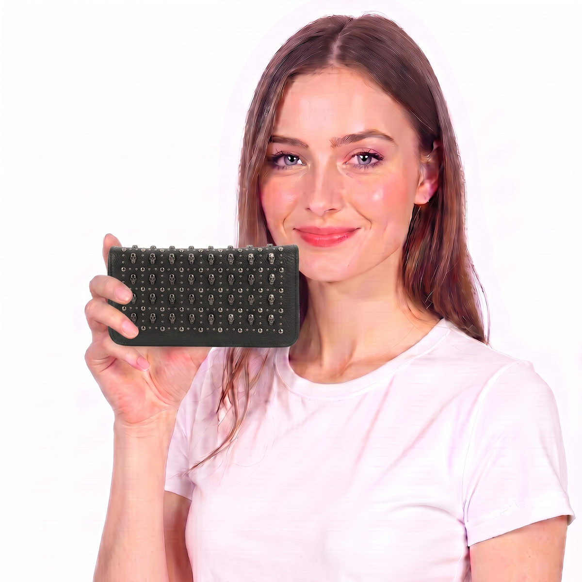 Skull Studs Wallet in Vinyl