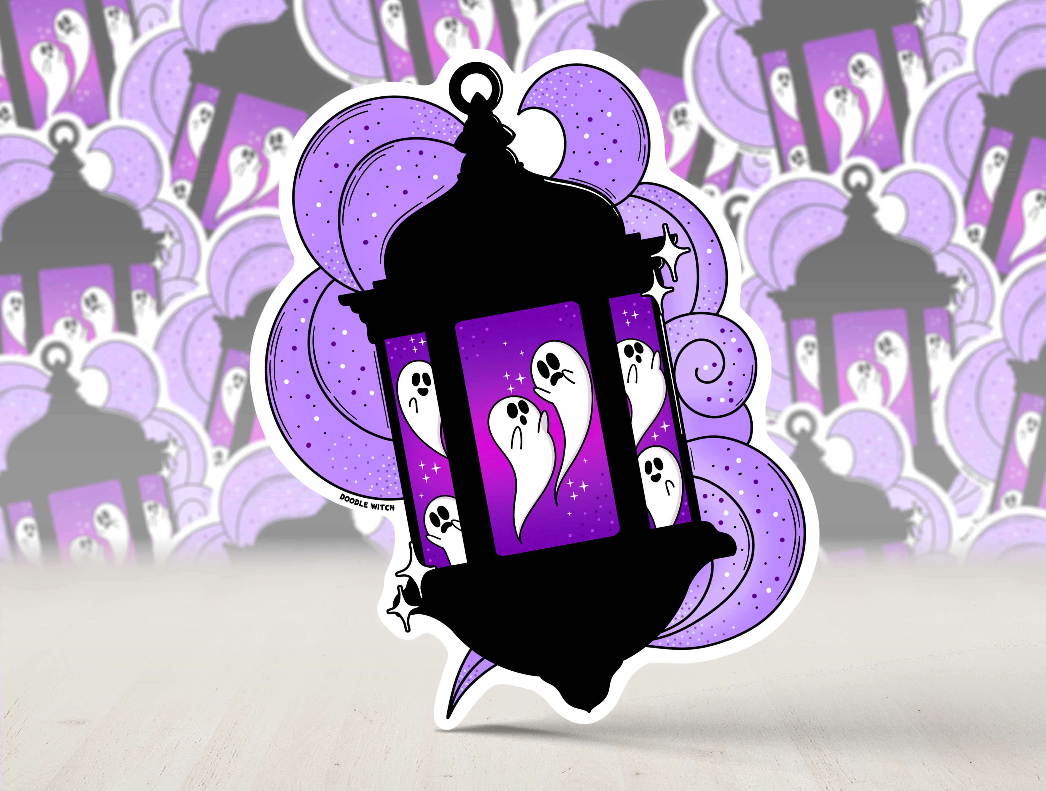 Ghost Lantern Sticker, Halloween Stickers