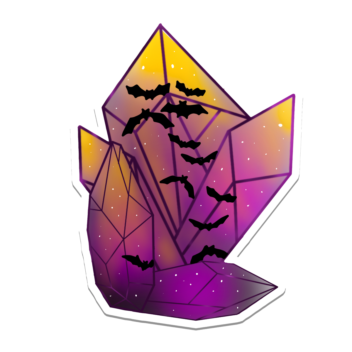 Purple Bat Crystal Sticker