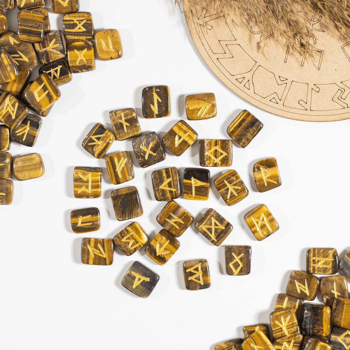 Futhark Rune Set Tiger Eye