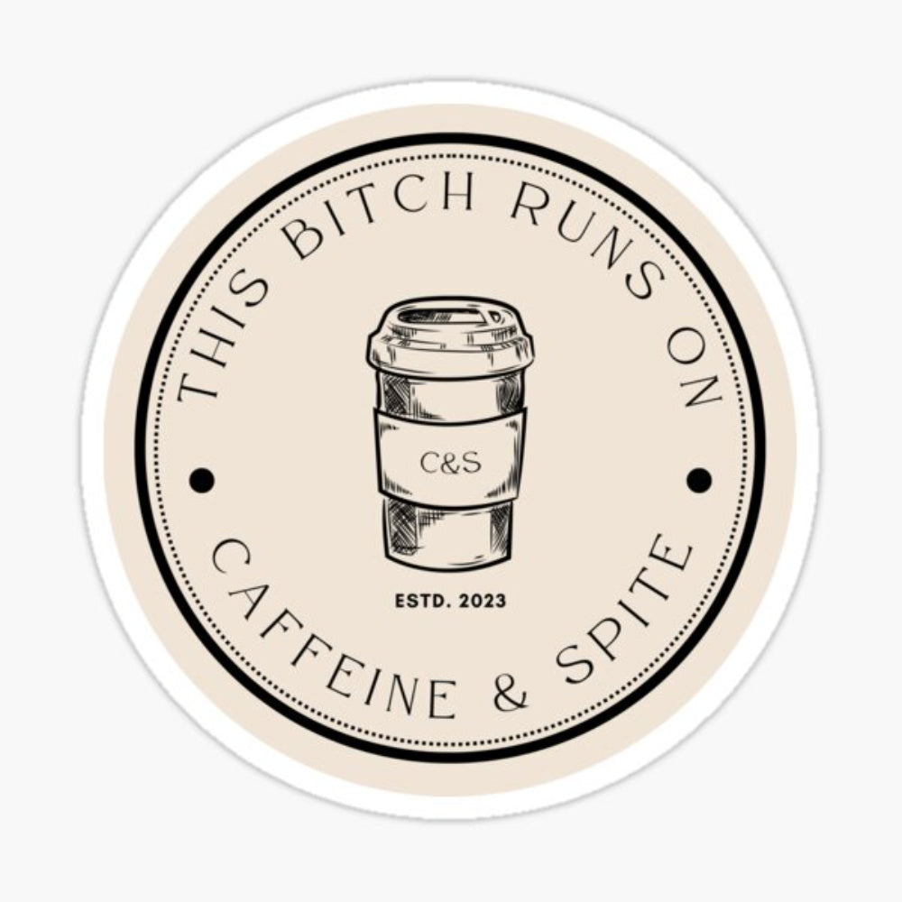 Caffeine and Spite Vinyl Sticker Sticker The Girl Gets The Book   