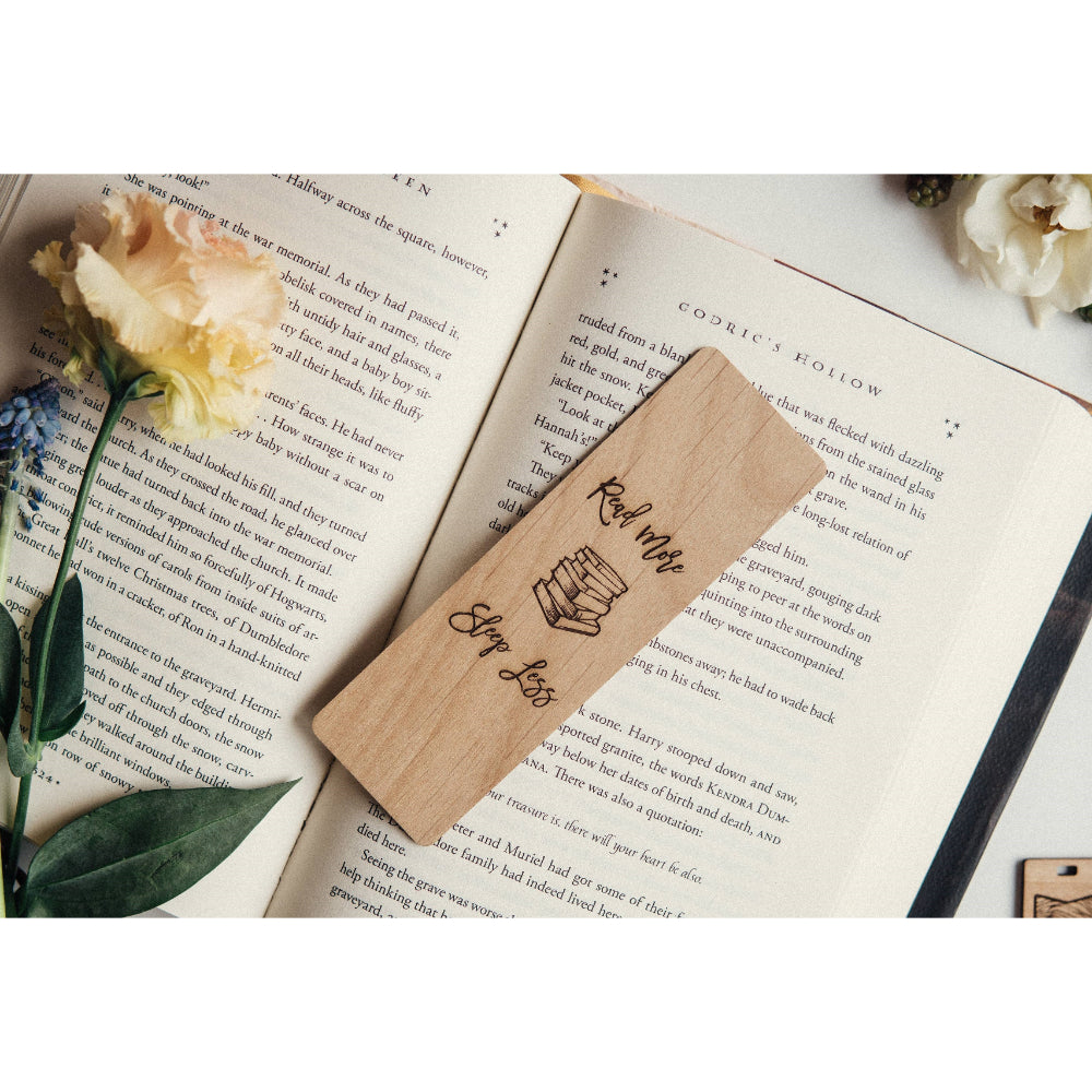 Read More Sleep Less Wooden Bookmark