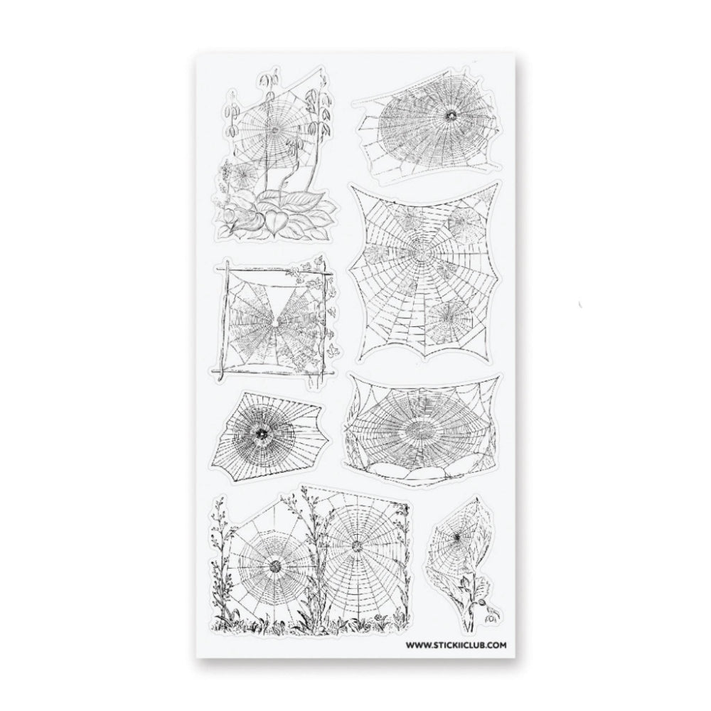 Silver Spiderwebs Sticker Sheet