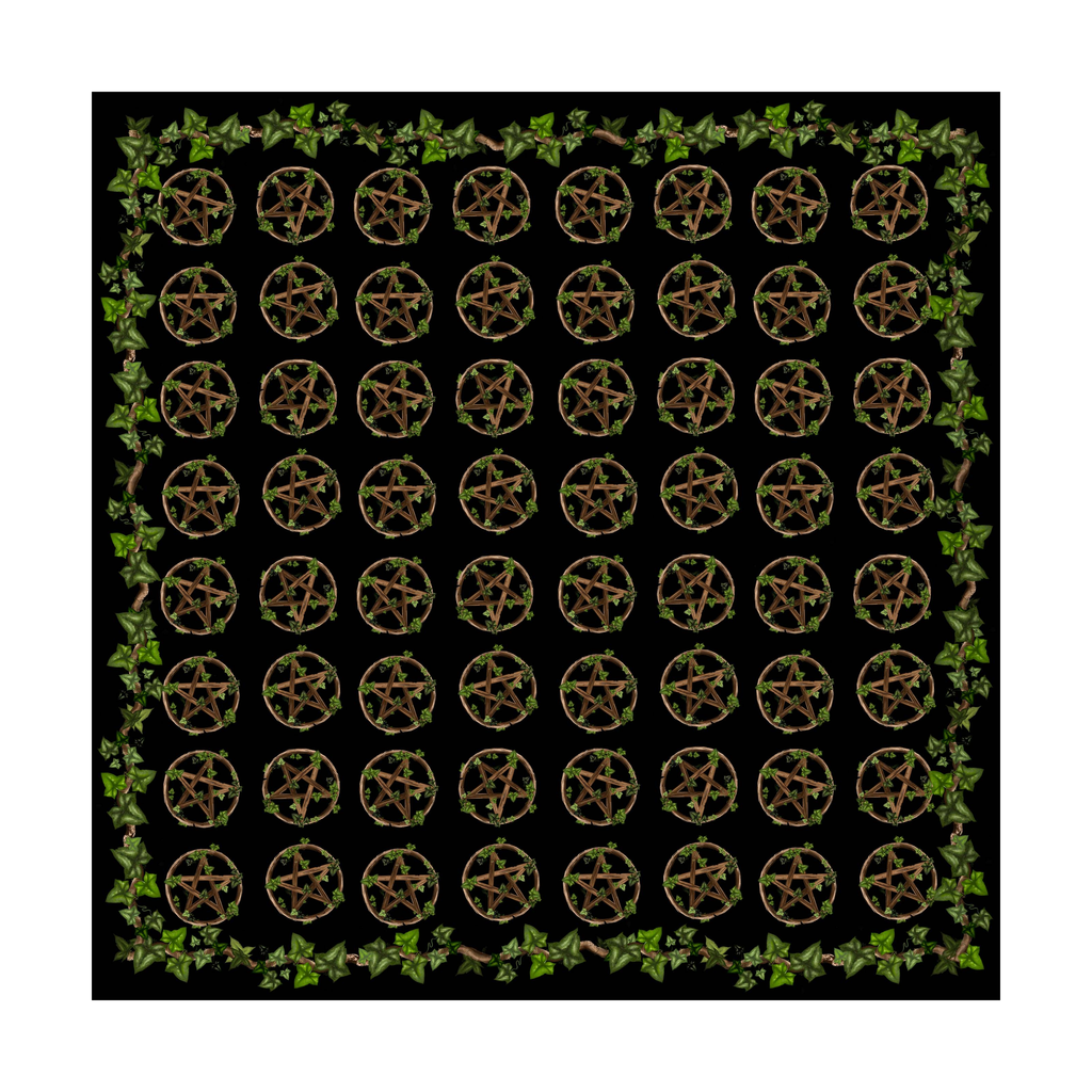 Green Witch Pentacle Scarf Altar Cloth Witchcraft Mysticum Luna   