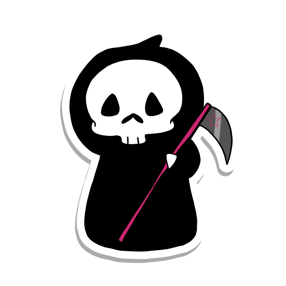 Gothic and Cute Grim Reaper Vinyl Sticker